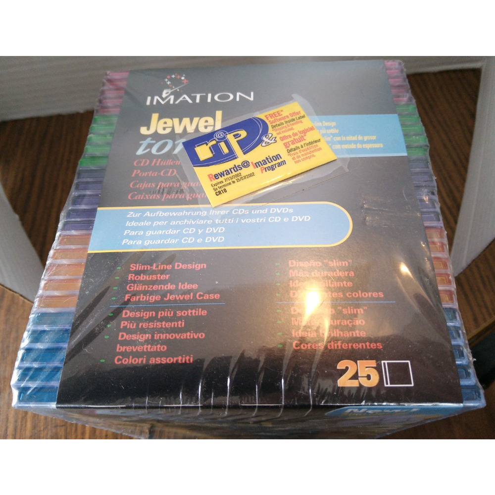 25 Pack Imation Jewel Tone Multi-Color Slim Design CD Storage Cases New Sealed - Picture 2 of 4